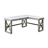 Talmar Marble Top & Rustic Oak Finish Writing Desk Model OF00055 By ACME Furniture